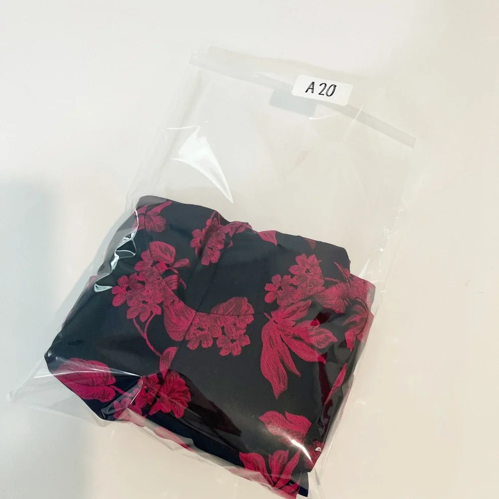 Lulus Lovely Intuition Jacquard Tie-Strap Mini Dress Navy Pink Floral - MEDIUM - Picture 9 of 9